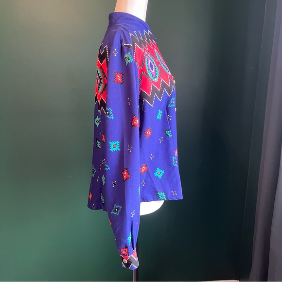 Vintage 90’s Roughrider Western Shirt Aztec Cowgirl Country Top - Picture 12 of 13